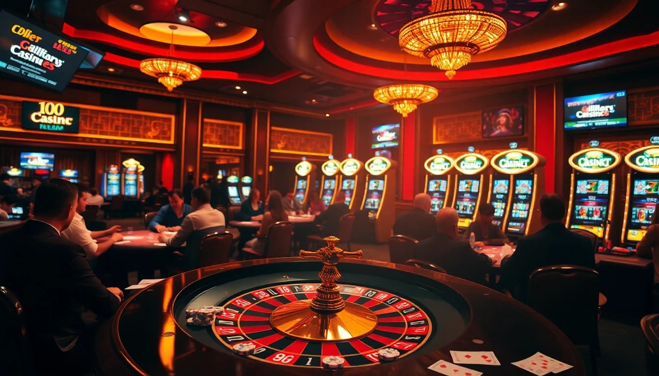 S8 casino scene featuring players at roulette and poker tables in a luxurious setting.