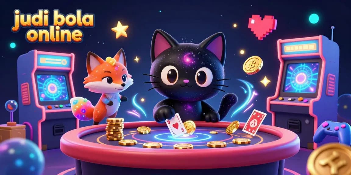 Experience judi bola online excitement at a cosmic casino with magical creatures and gaming elements.
