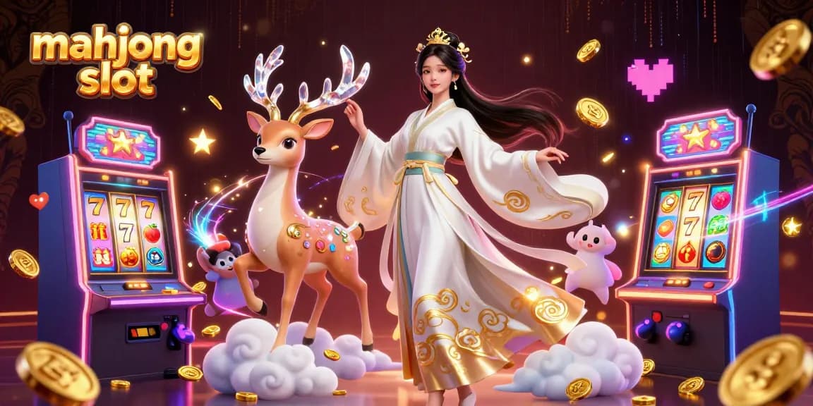 Engage in thrilling mahjong slot gameplay featuring unique characters and vibrant casino elements.
