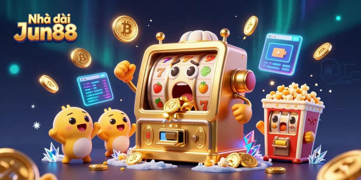 Activate thrilling spins with Nhà cái Jun88’s golden slot machine celebrating a jackpot!