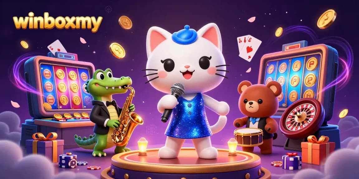 Experience immersive gameplay with winboxmy's vibrant casino scene featuring captivating characters and exciting game elements.