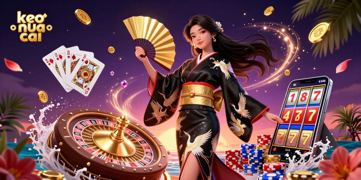 Join the excitement at keo nha cai with a dynamic casino illustration featuring vibrant elements.