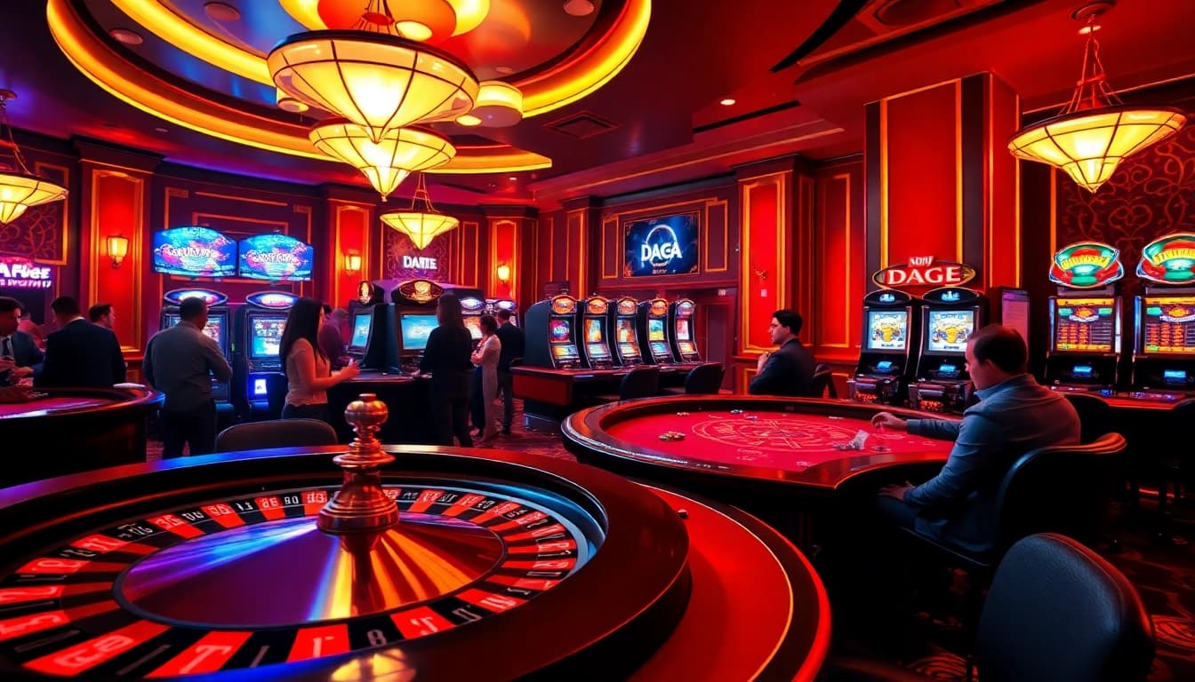 DAGA players enjoying high-stakes betting at a luxurious casino table.