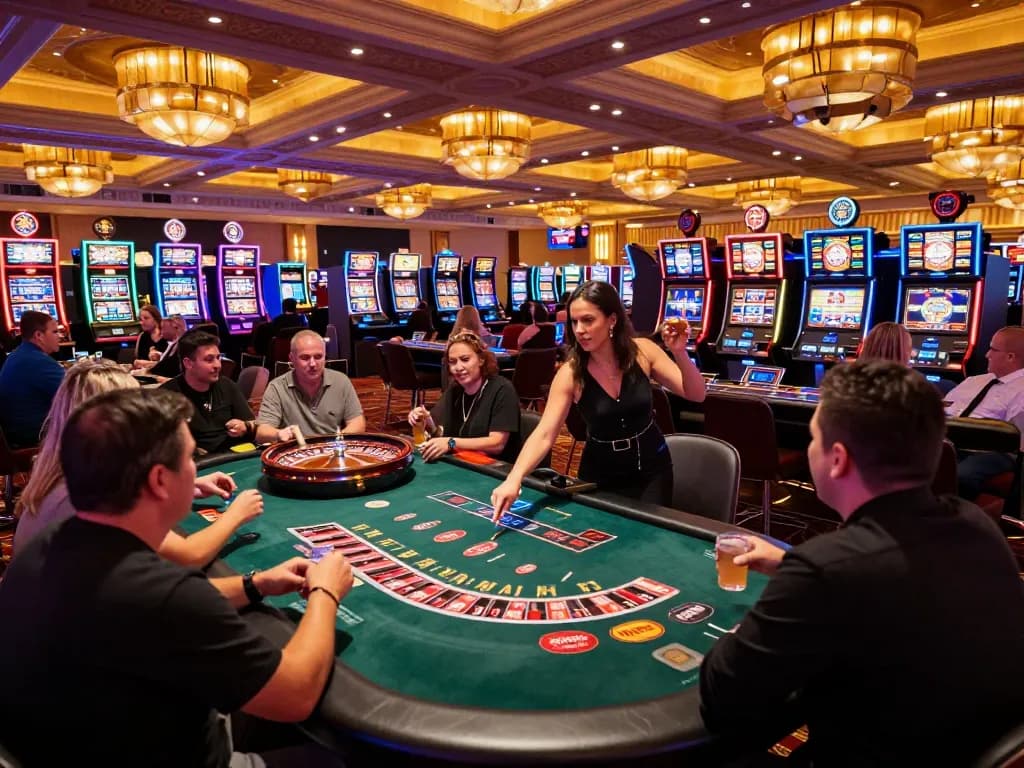 Players enjoying the energetic atmosphere at a bustling casino floor, highlighting the thrill of https://s8inc.com/ gaming action.