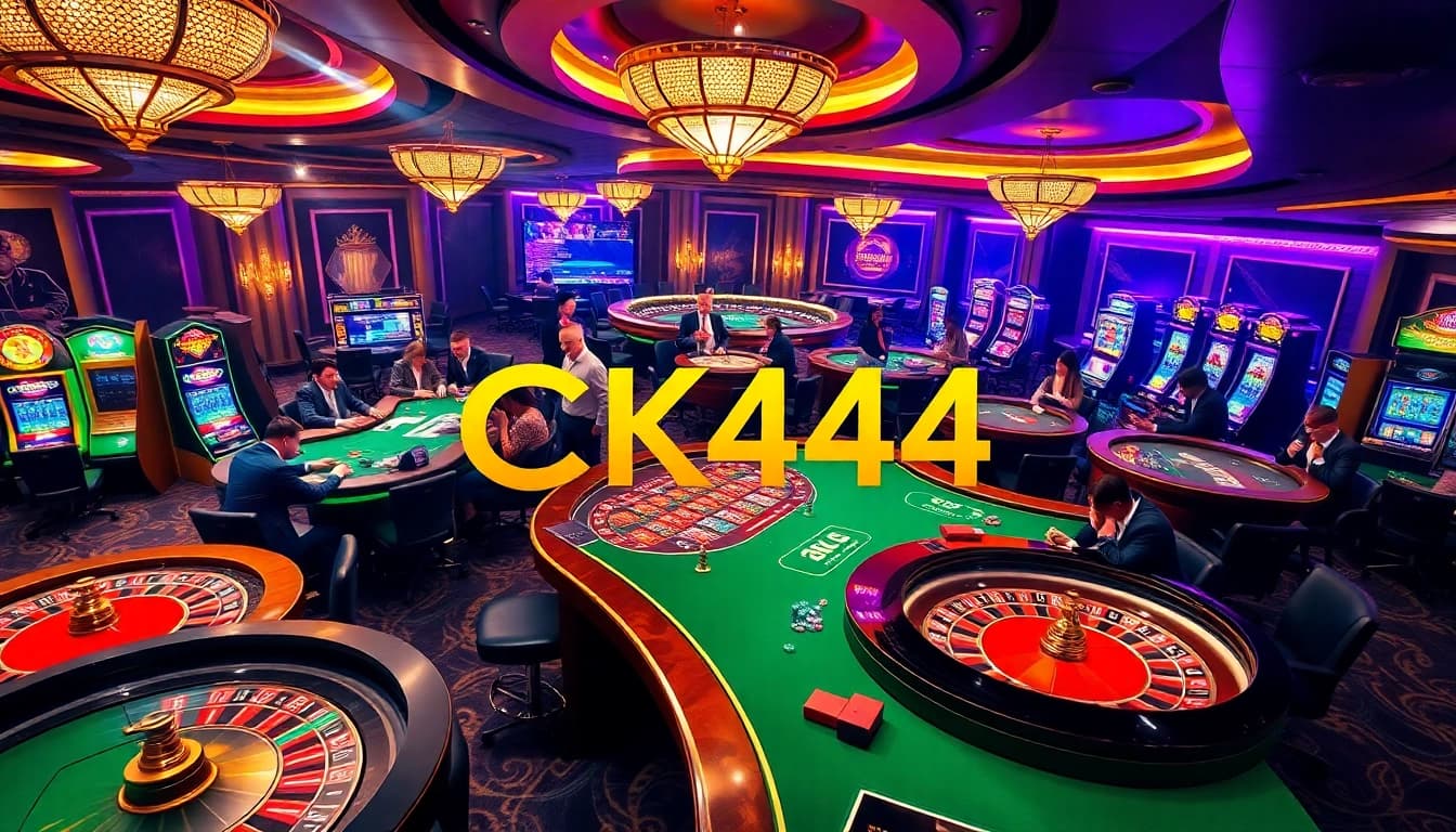 Engaged players at CK444 casino enjoying vibrant gaming tables and exciting action.