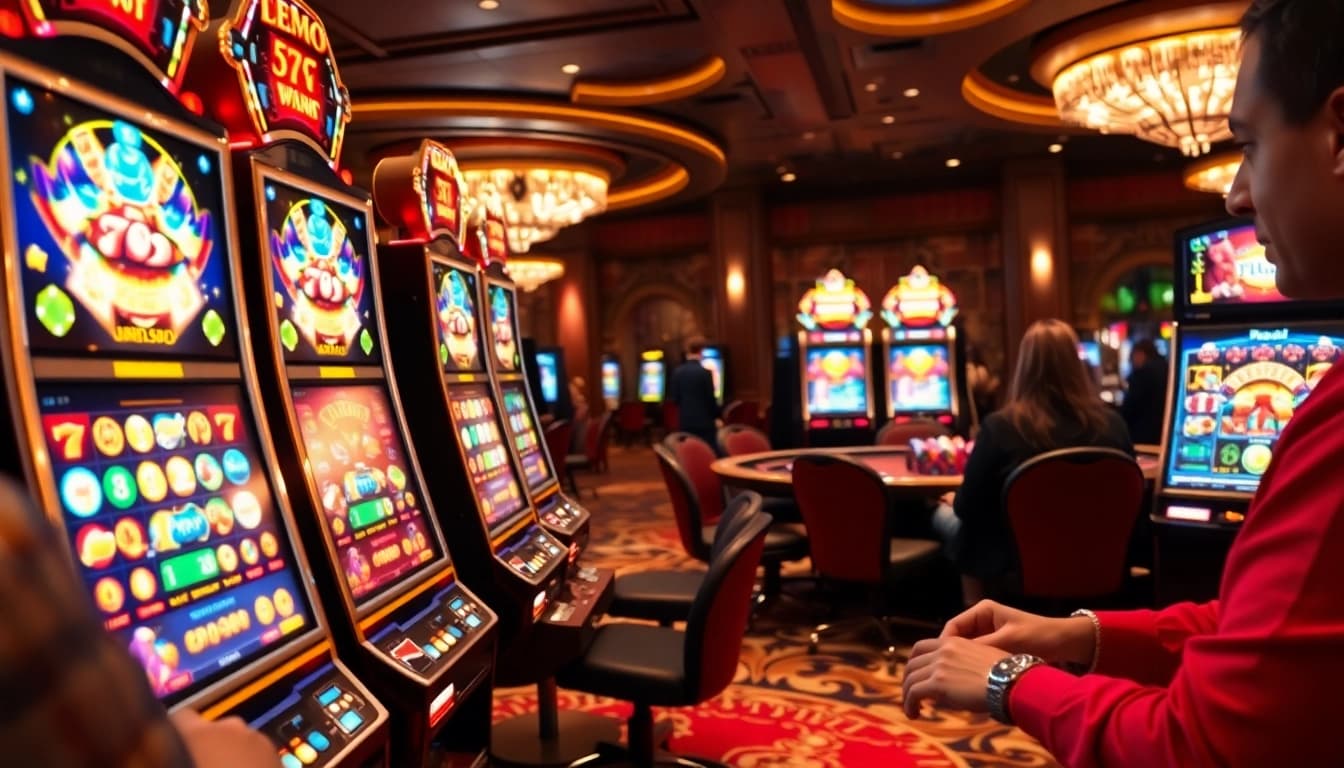 Experience the excitement of demo slot pragmatic gameplay with vibrant casino machines and colorful chips.