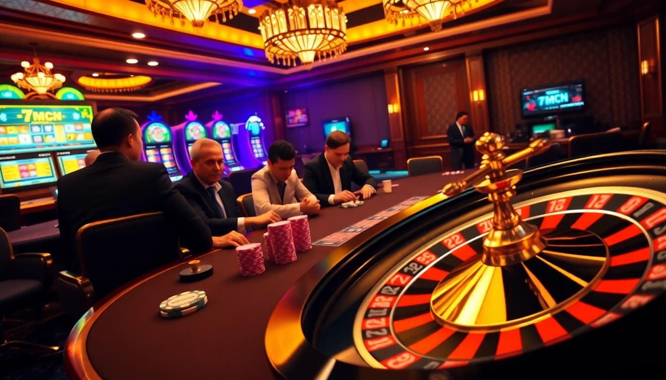 Engage in thrilling gameplay at 7mcn's vibrant casino featuring poker, roulette, and slots.