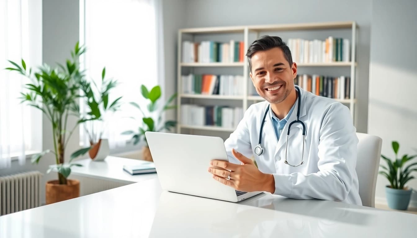 Get your MMJ Card Online with a professional consultation image featuring a healthcare expert.