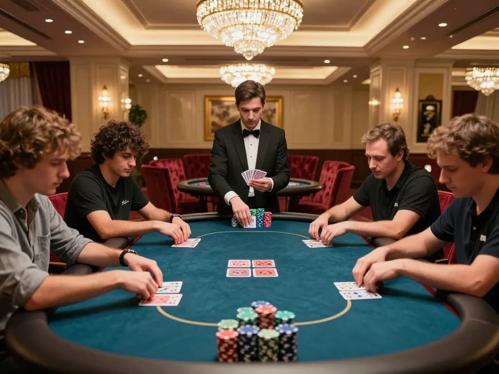 Players at a high-stakes poker game at 789bet, showcasing skillful strategy and competitive atmosphere.