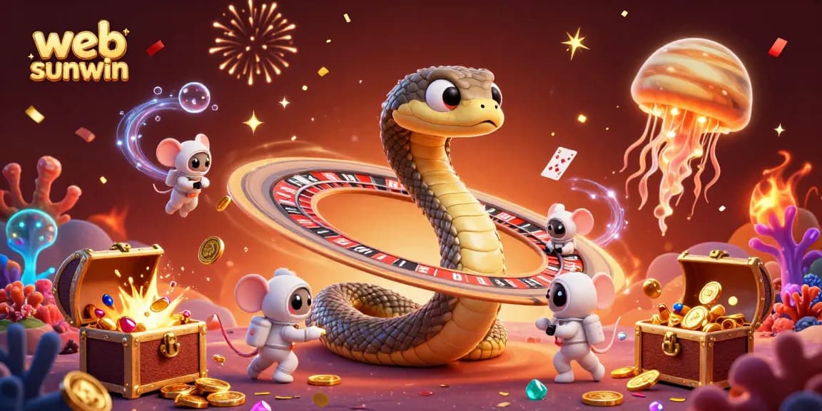 Experience thrilling gameplay at web sunwin with astronaut mice betting on a roulette-like Saturn ring.