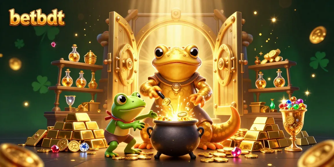Experience betbdt's dynamic gaming with golden coins, treasures, and 3D cartoon characters in action.