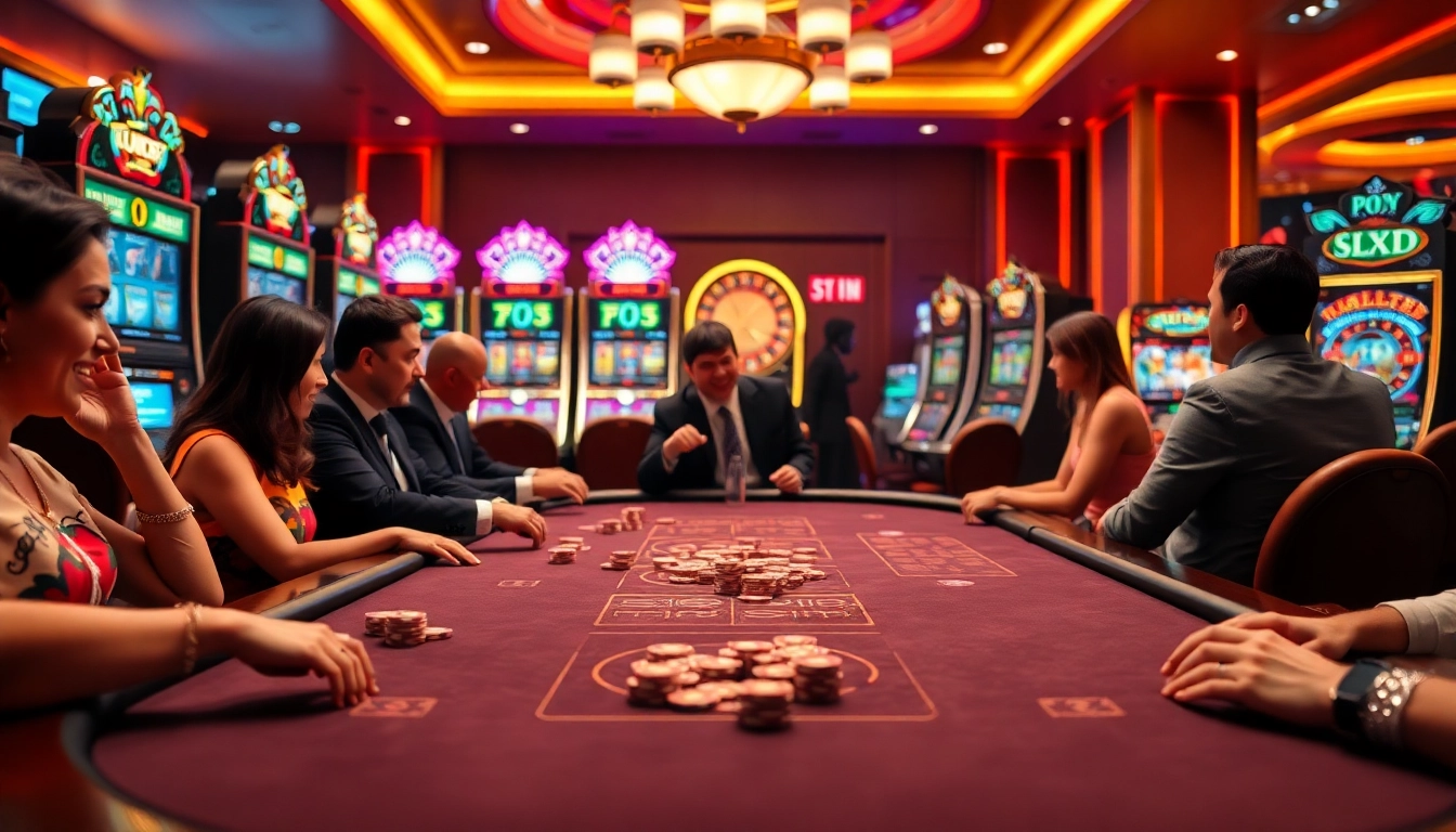 S8 gaming table with players enjoying casino games, showcasing excitement and luxury.