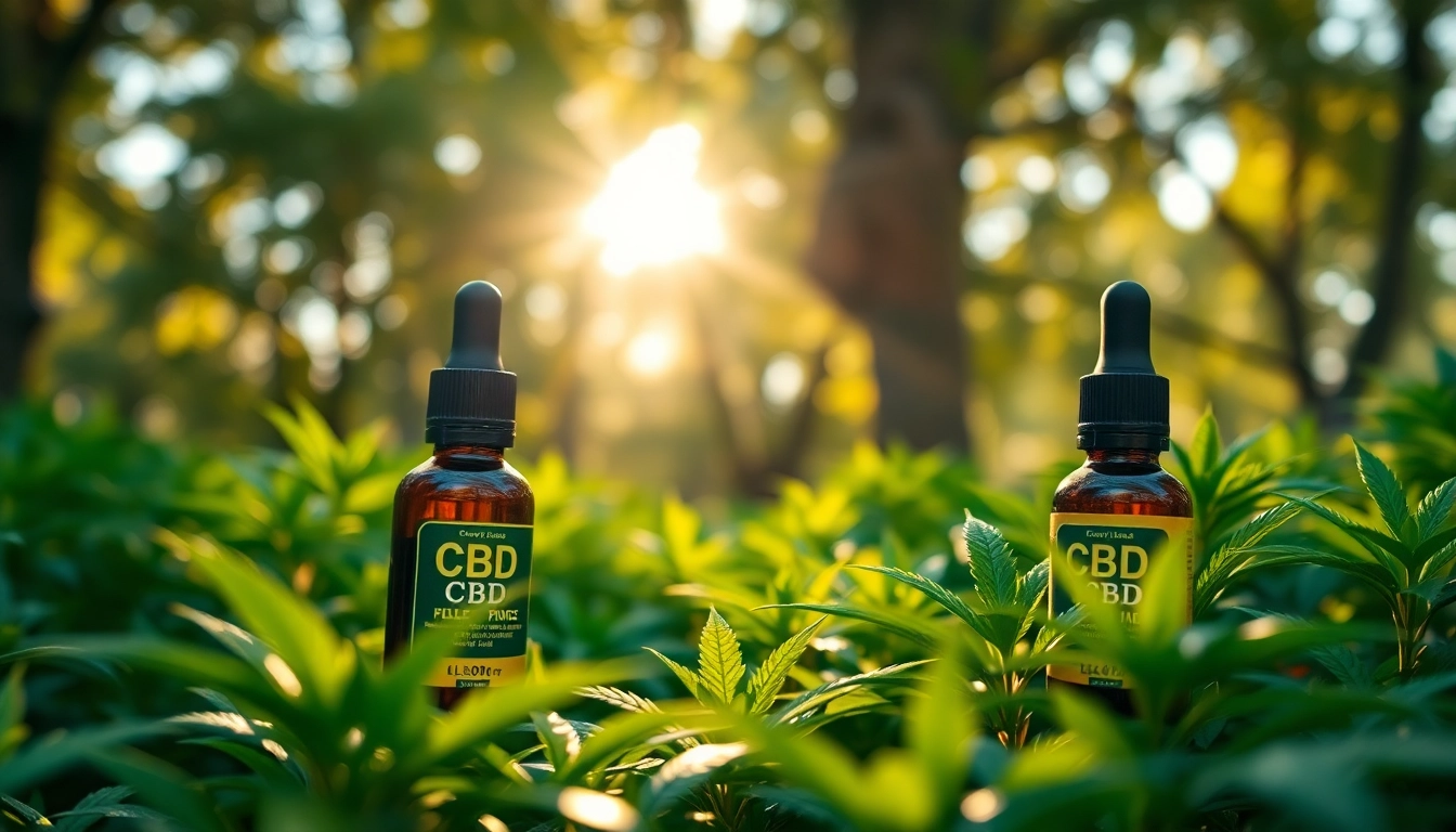 Showcase of geek thc CBD products amidst natural greenery highlighting freshness and quality.