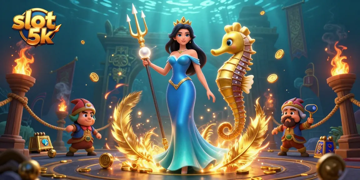 Experience thrilling slot 5k gaming with captivating underwater characters and treasure elements.