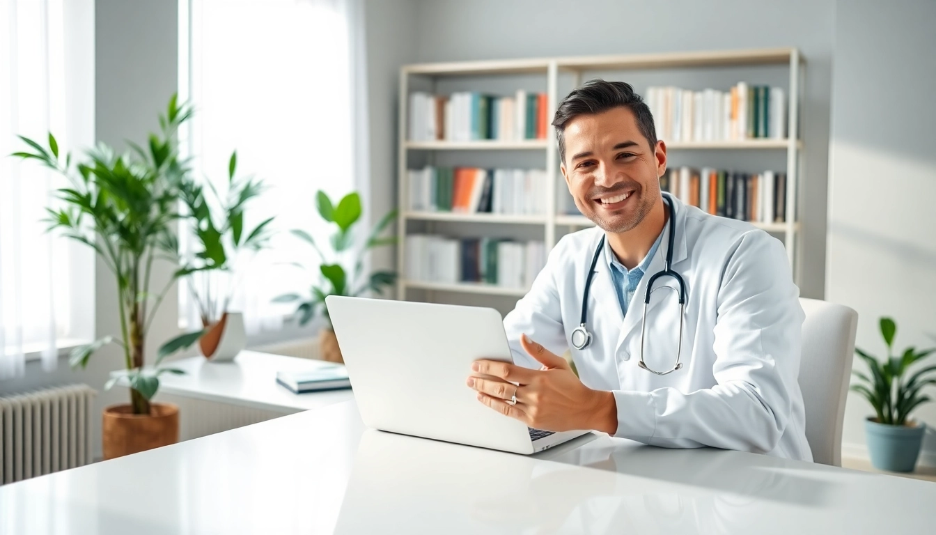 Get your MMJ Card Online with a professional consultation image featuring a healthcare expert.