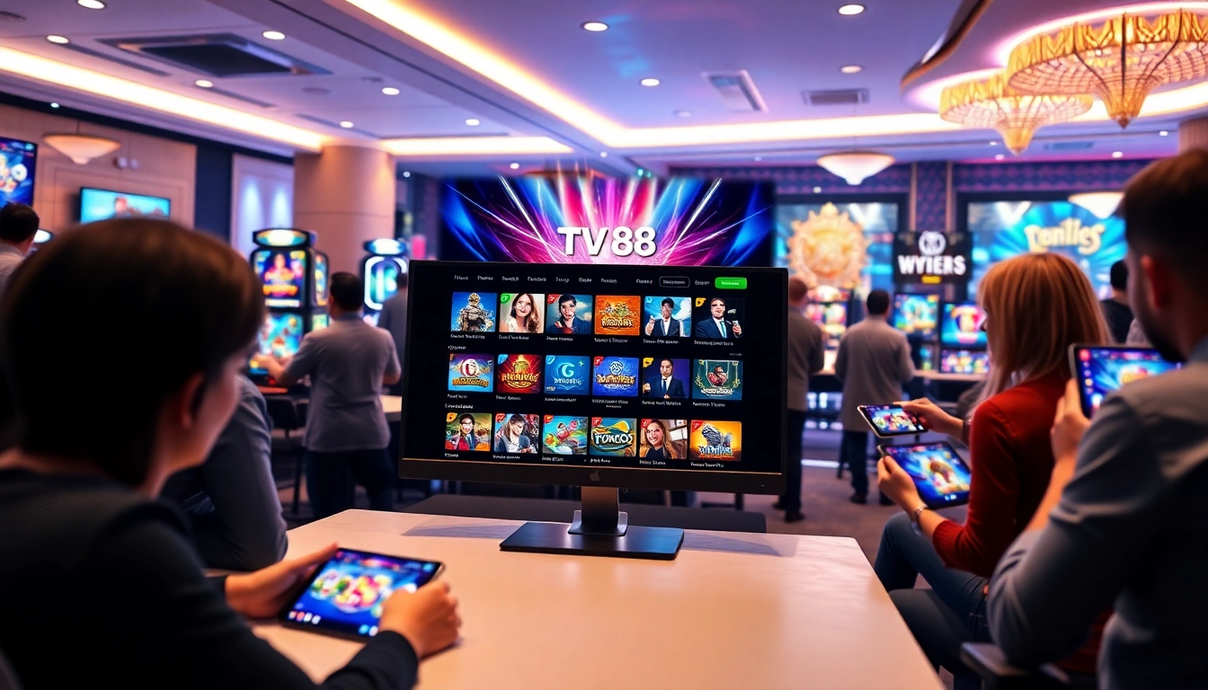 TV88 online casino interface showcasing diverse gaming options and user engagement.
