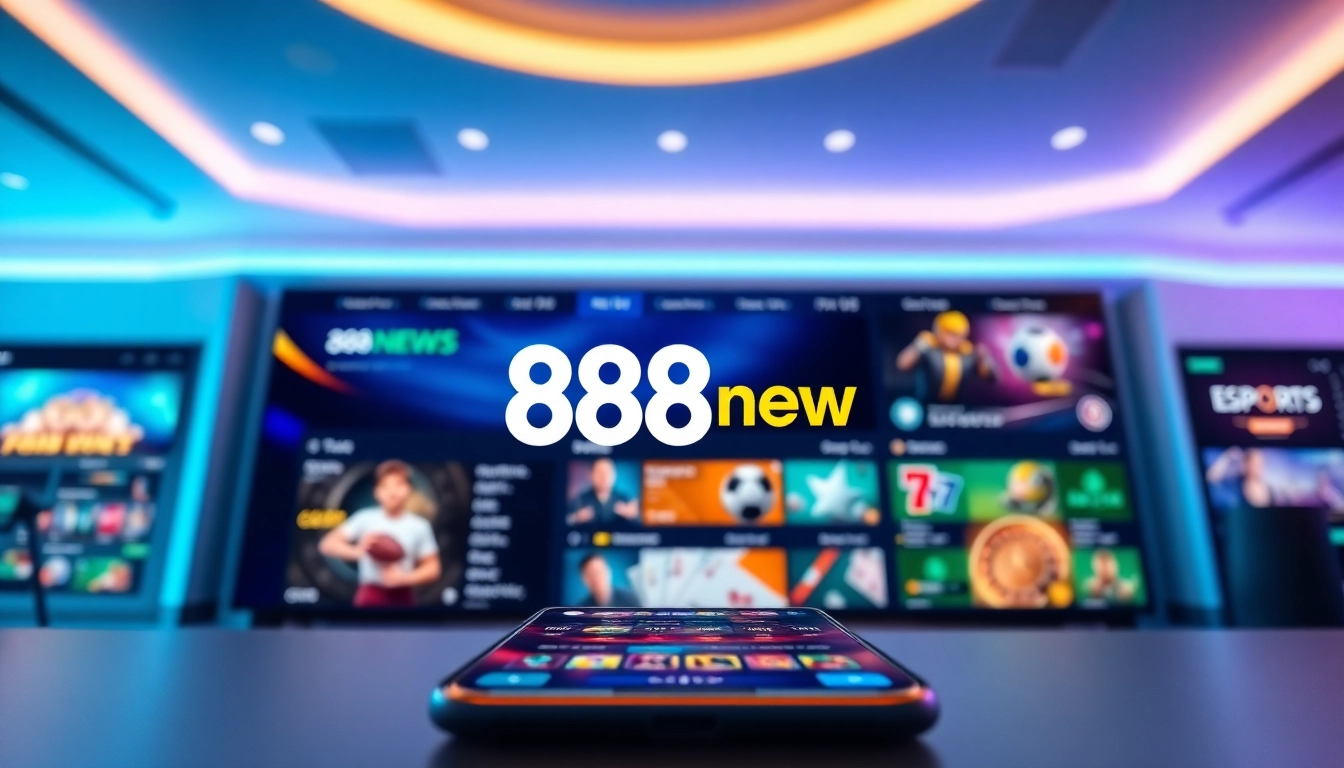 Engaging 888new online gaming interface showcasing sports and casino options.