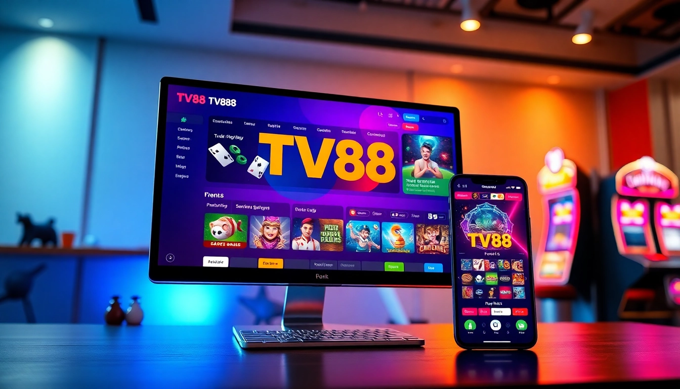 TV88 online gaming platform interface showcasing user-friendly design and diverse gaming options.