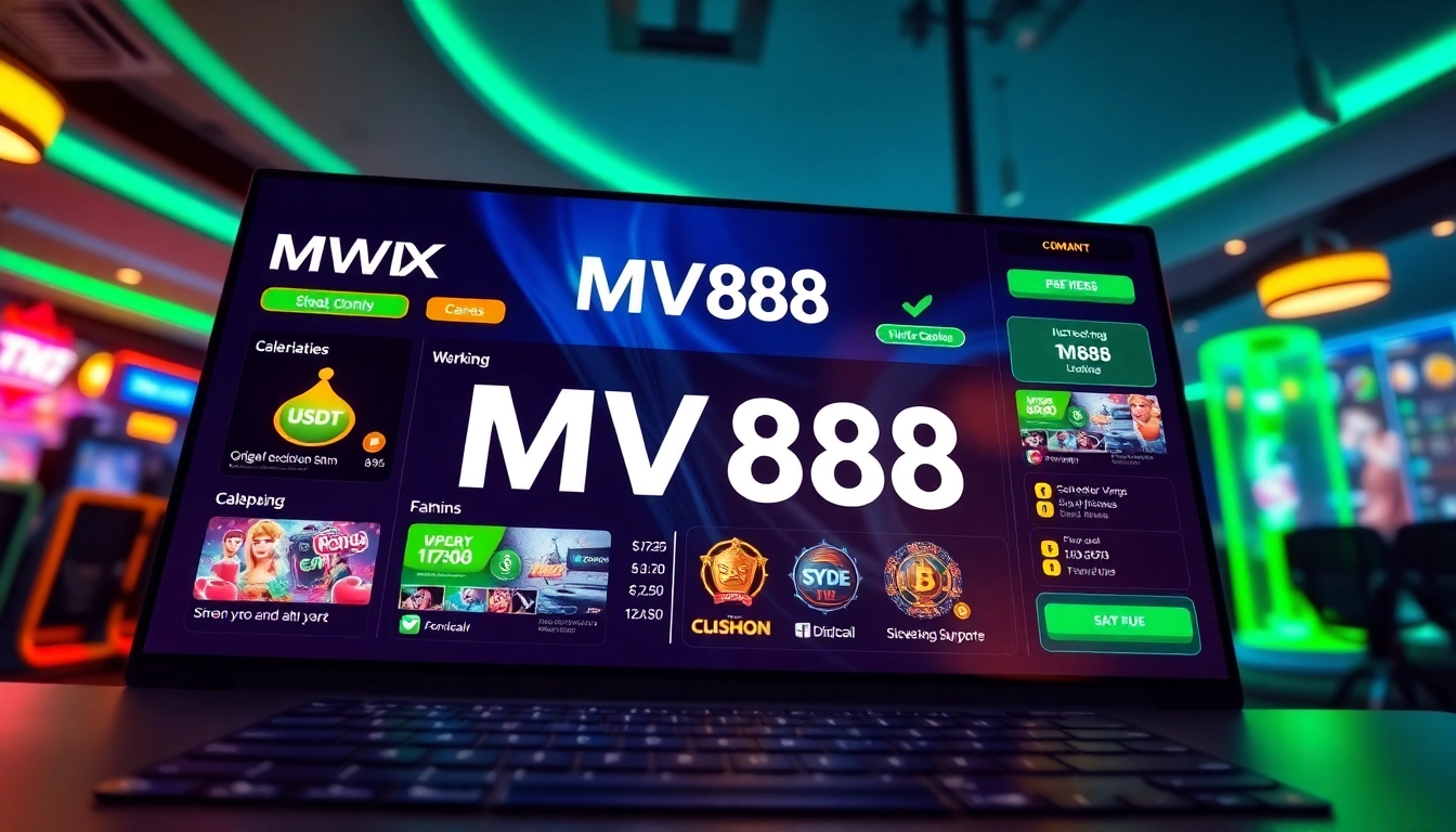 MV88 interface showcasing an engaging and secure online gambling platform with USDT currency.