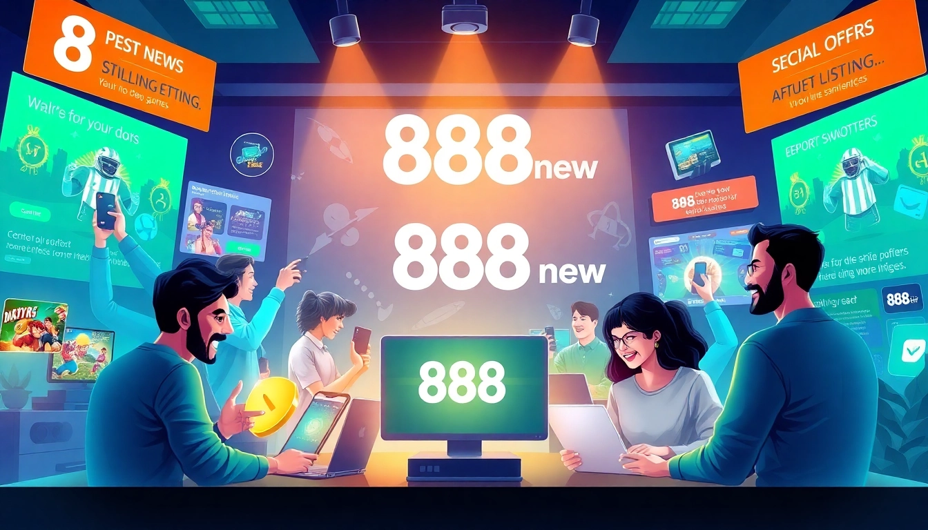 Engaging scene of users enjoying online gaming on 888new platform.