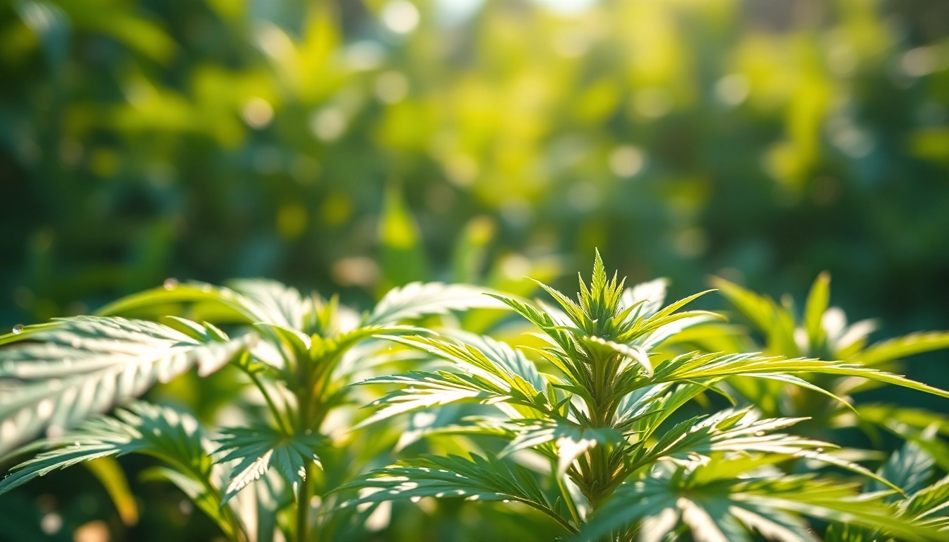 Explore the benefits of CBD through vibrant green leaves in a serene setting.