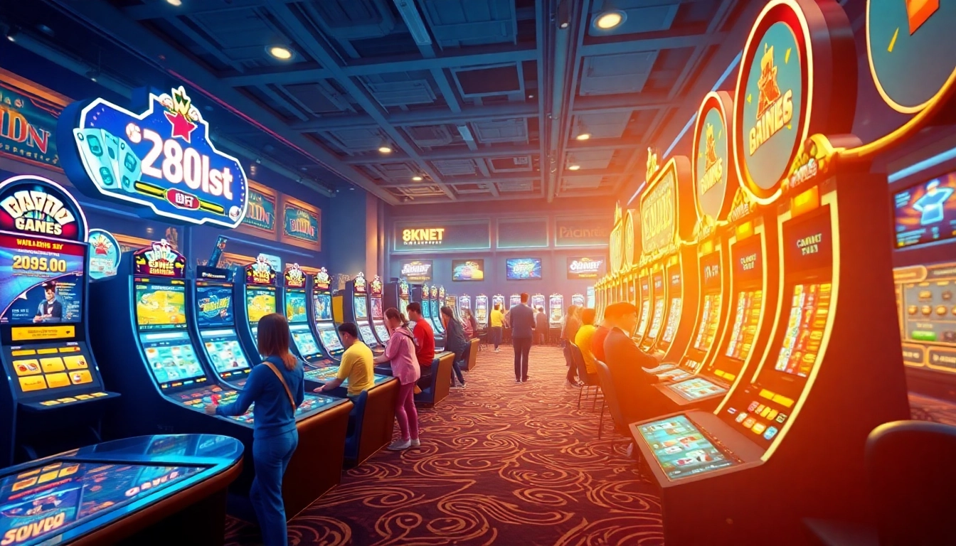 8Kbet online gambling platform showcasing diverse gaming options in an inviting atmosphere.