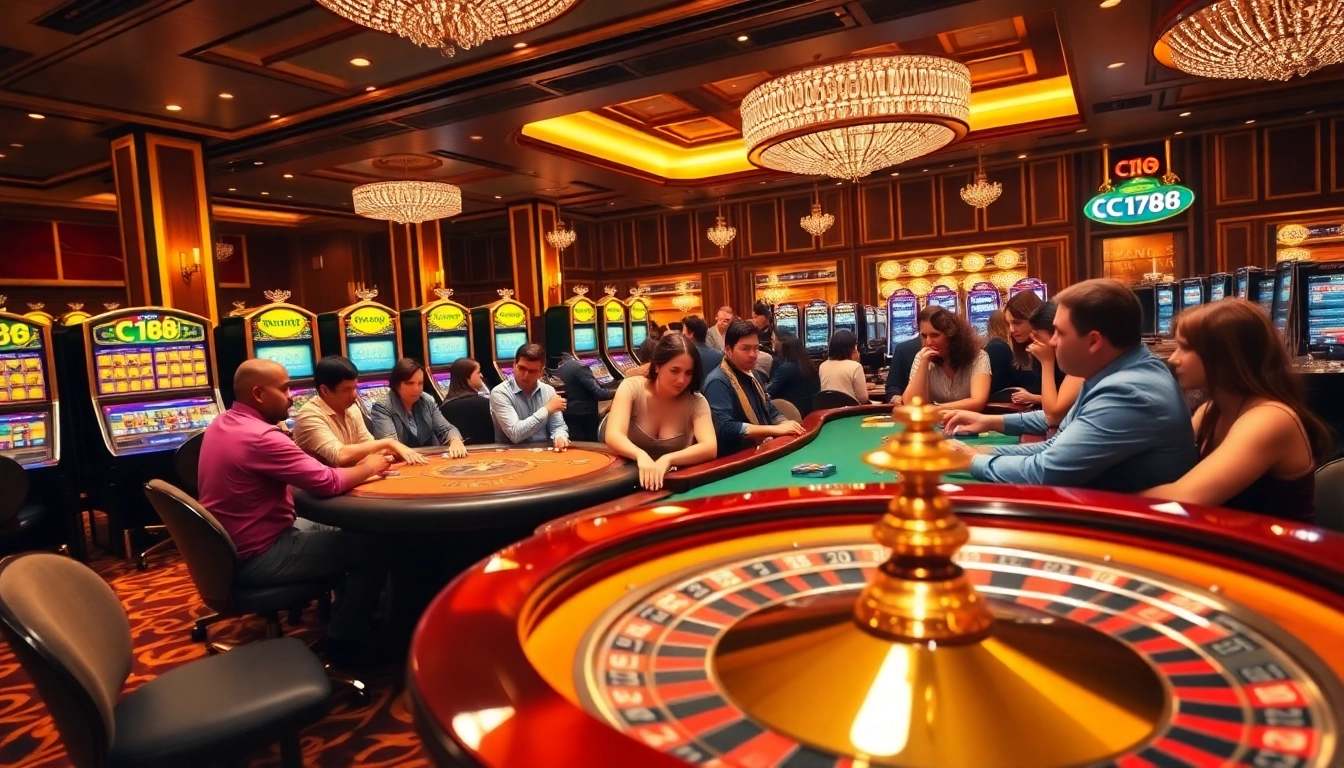 Experience exciting gameplay at C168's vibrant casino, featuring roulette and slot machines.