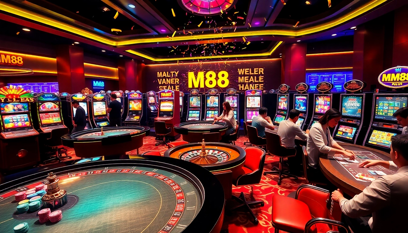Experience the thrill of winning with MM88 at a luxurious casino filled with vibrant gaming activities.