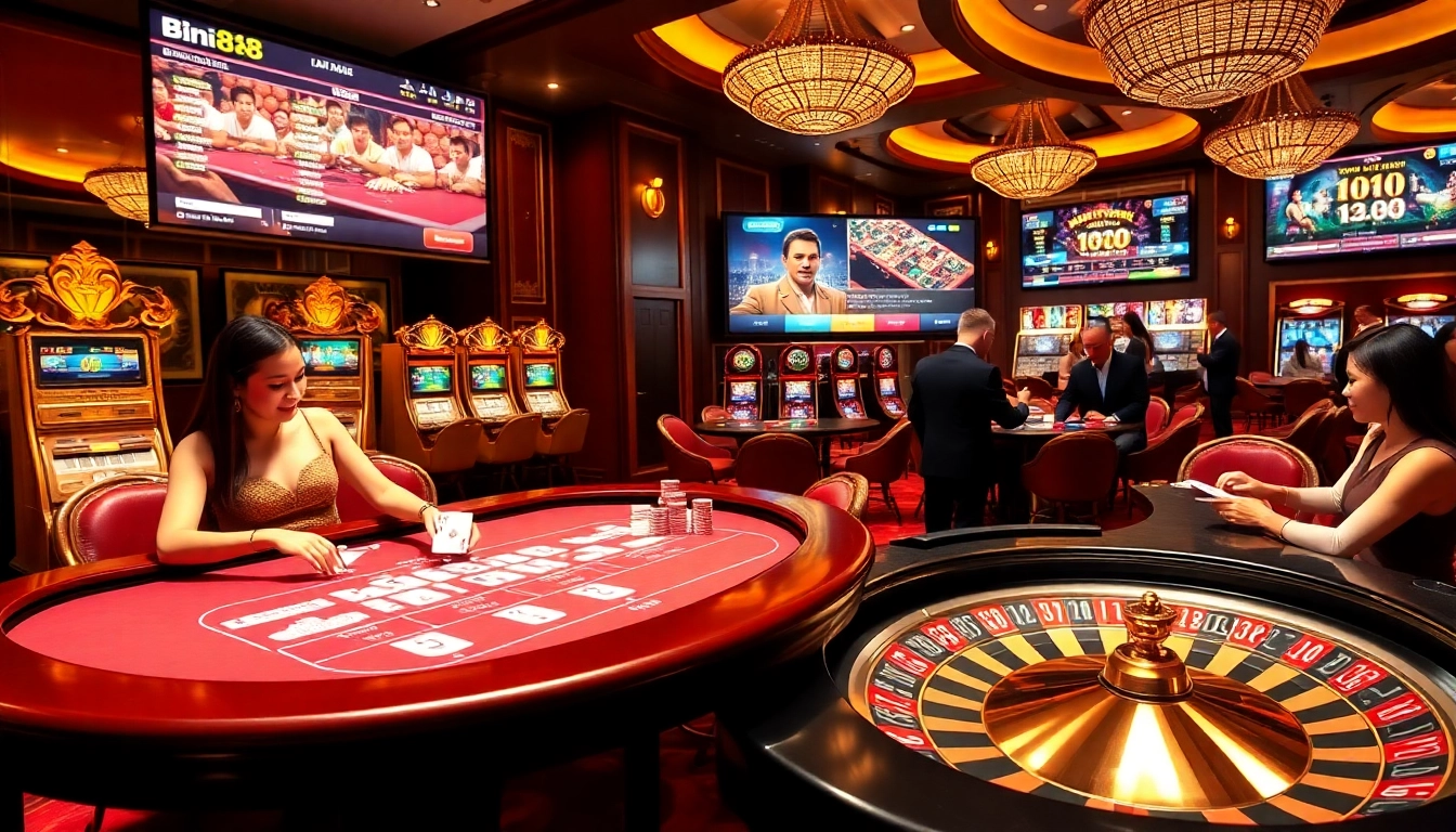 Exciting baccarat game in action at Bin88 online casino with vibrant atmosphere and luxury appeal.
