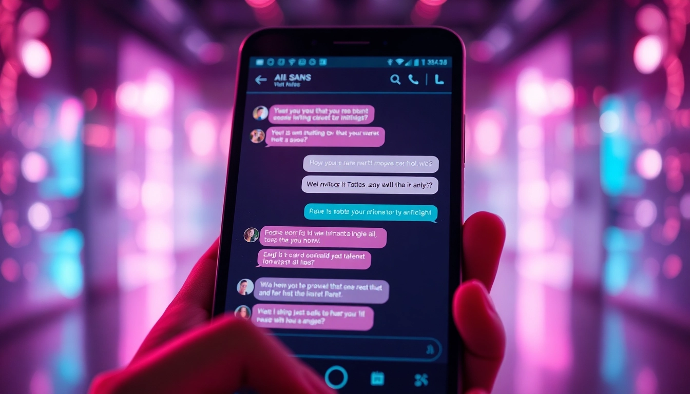 Interactive sex AI chat on a digital device, showcasing engaging text exchanges in an intimate setting.
