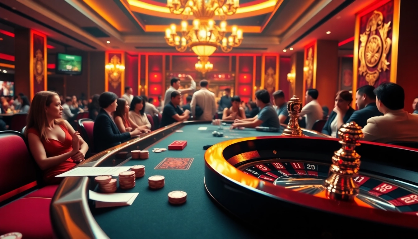 Experience the thrill of gambling with 6RWIN in a luxurious casino atmosphere filled with vibrant betting slips.
