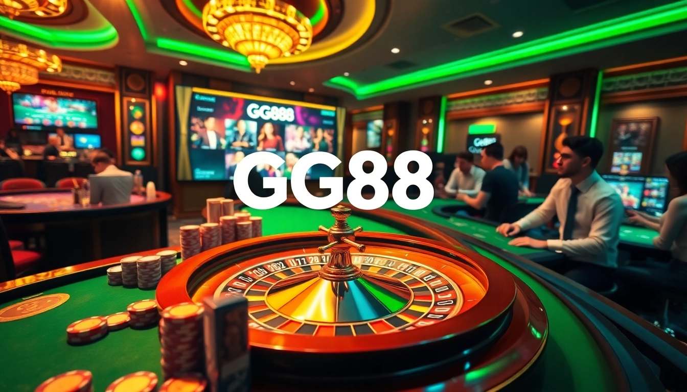 Experience the excitement of GG88 with players betting at vibrant casino tables.