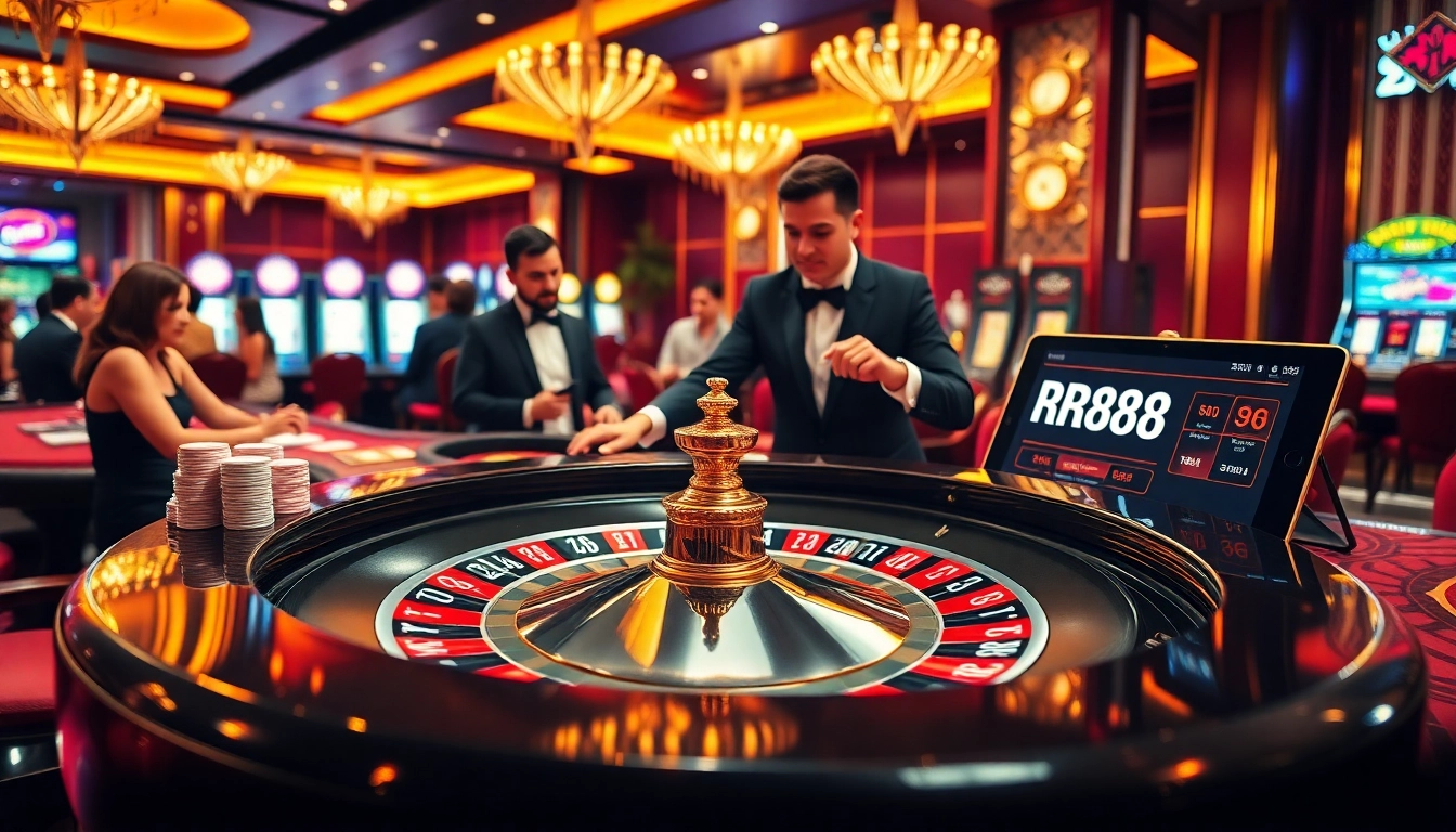 Experience the thrilling atmosphere of rr88 with vibrant casino games and exciting betting action.