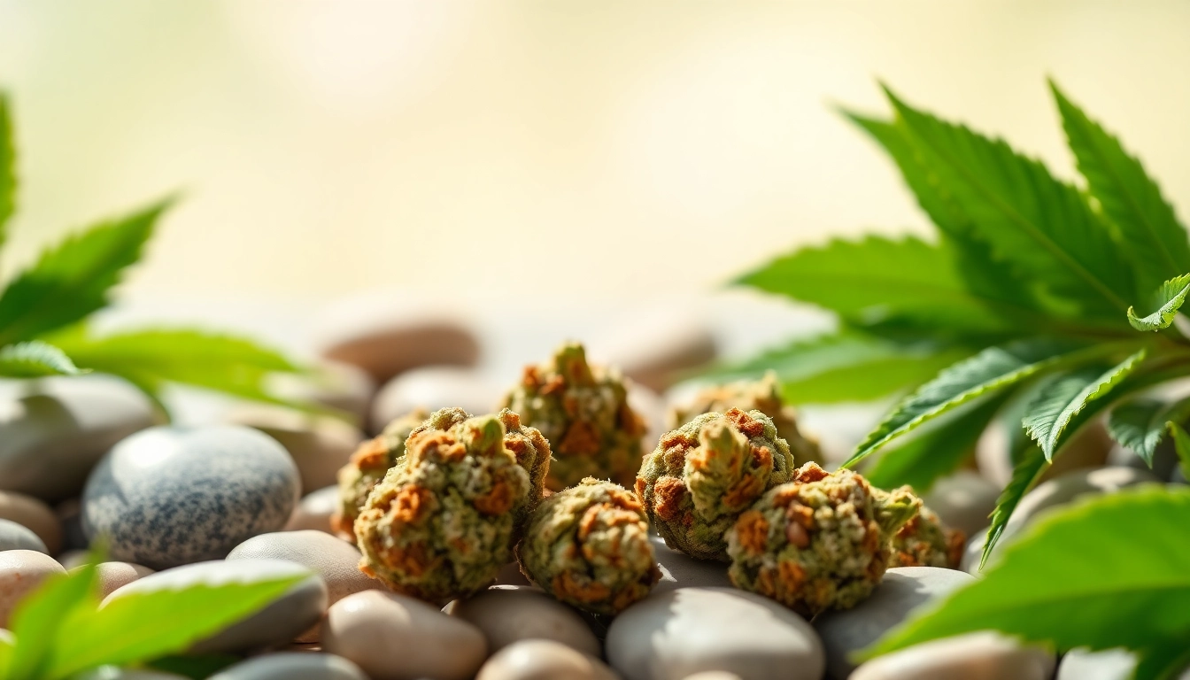 Enhance mental health with the calming properties of Mental Wellness CBD buds from a tranquil setting.