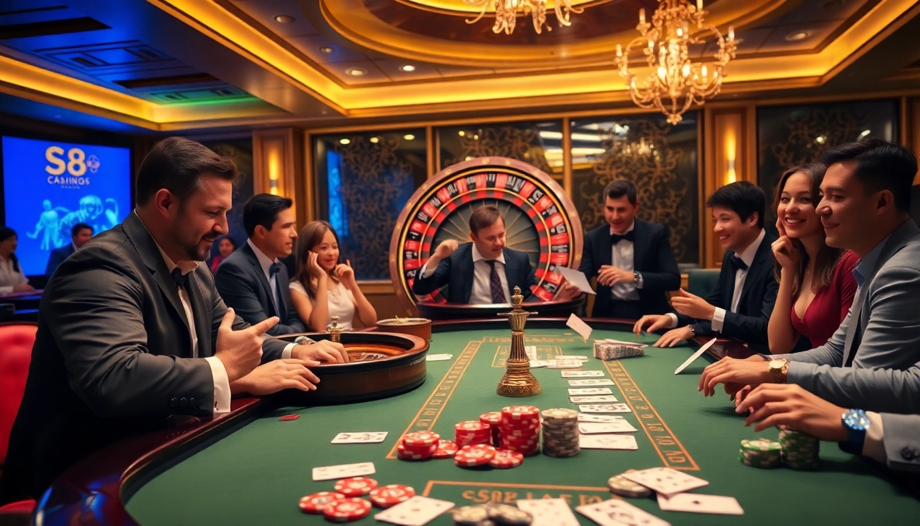 Experience the thrill of S8 gaming at a luxury casino table bursting with excitement.