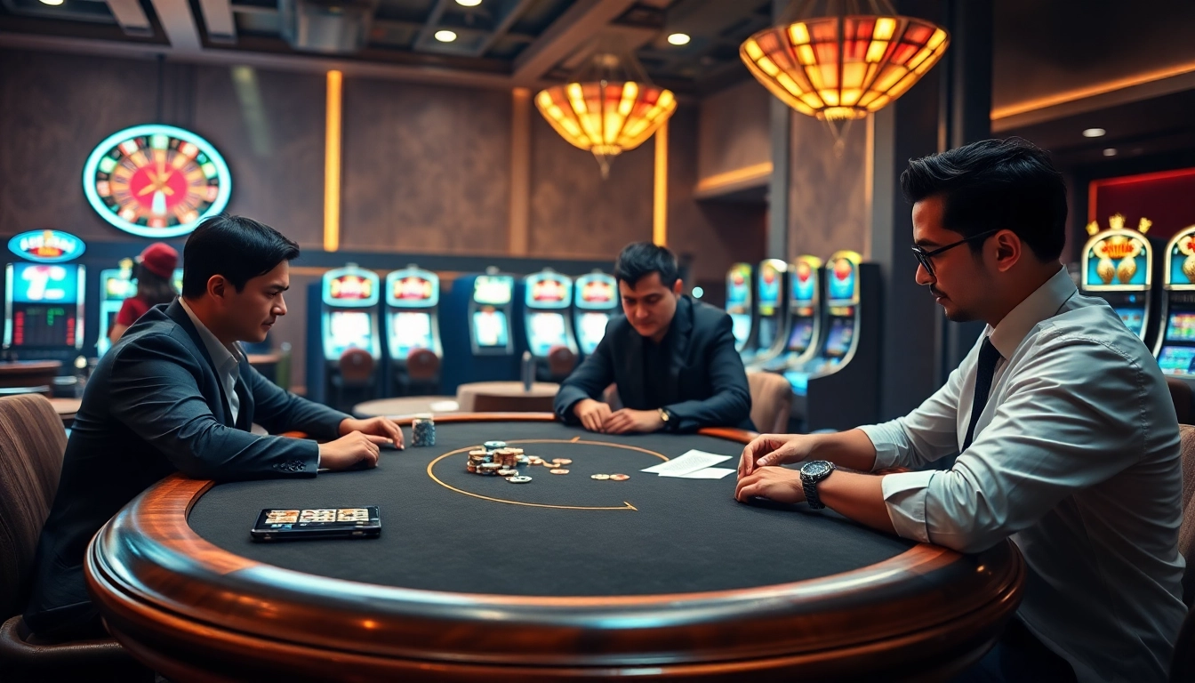 Experience the thrill of nohu90's poker tables and casino games in a luxurious setting.