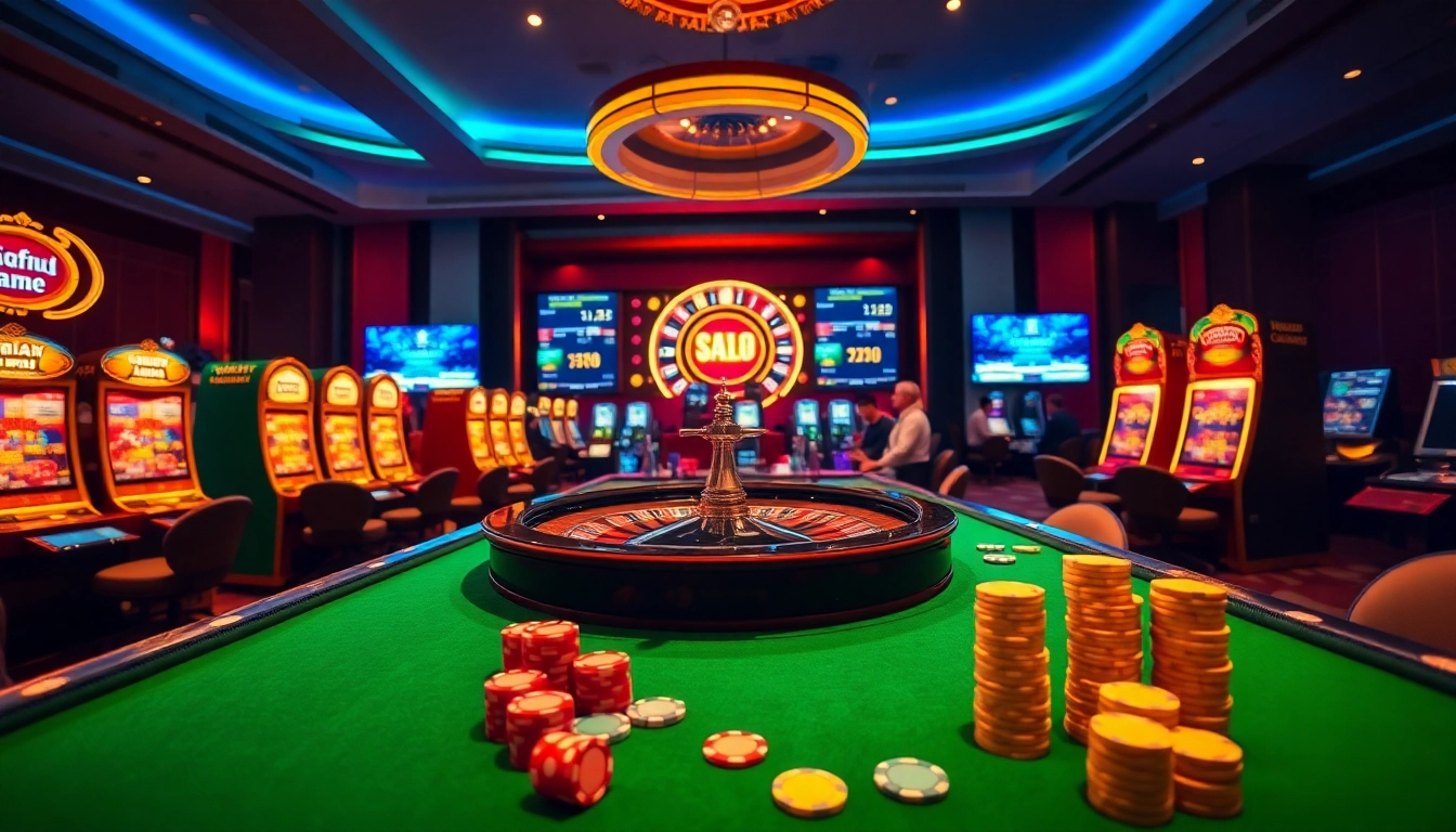 Experience the thrill of gaming at trang chủ luck8 with elegant tables and vibrant slot machines.