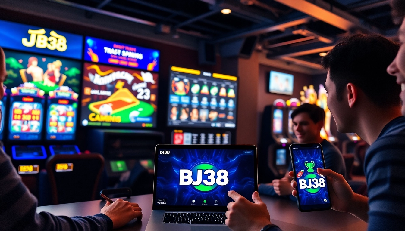 BJ38 online betting platform showing engaging games like cockfighting and slots with dynamic graphics.