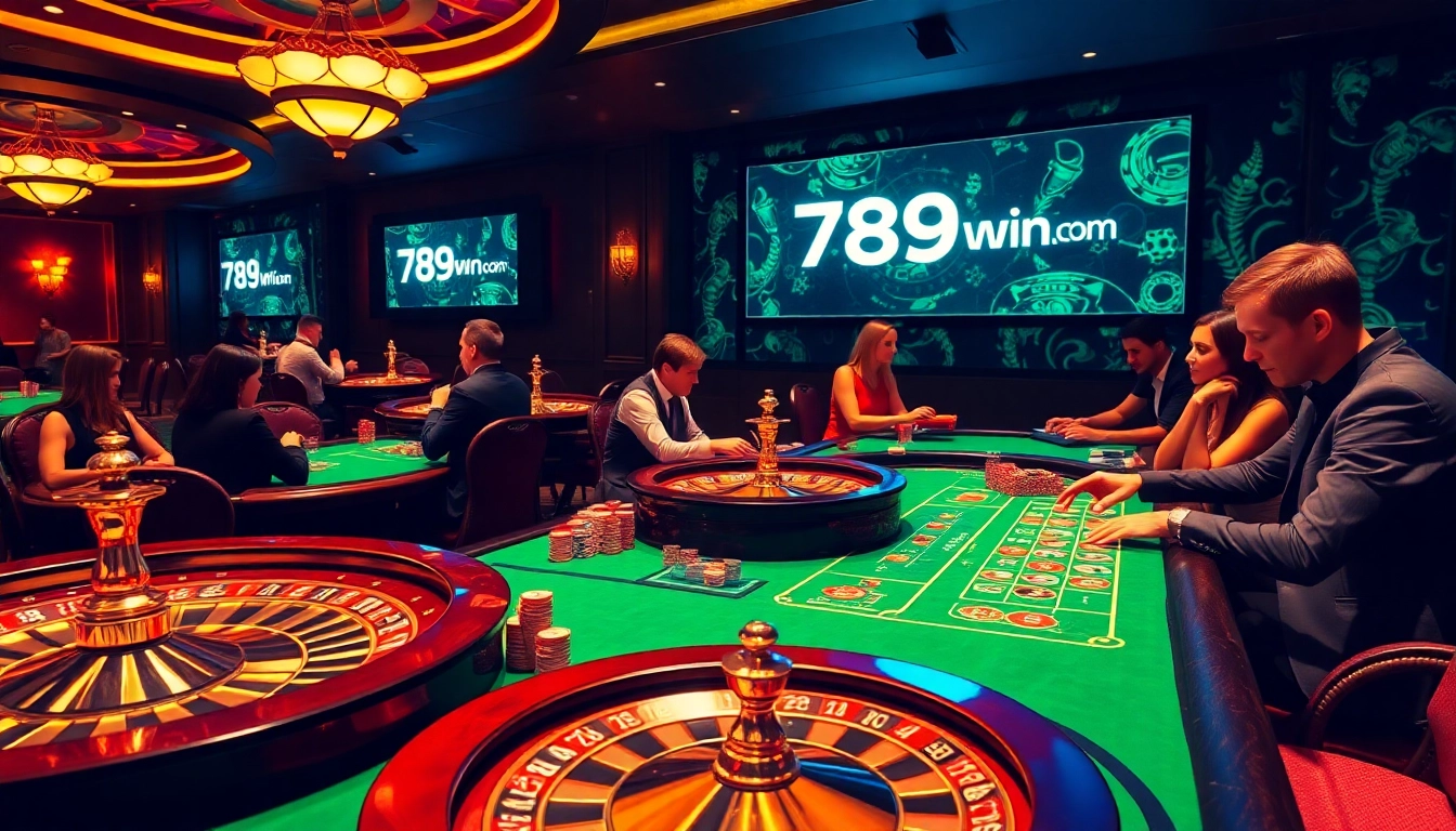 Experience thrilling casino action at 789win.com with vibrant gaming tables and engaged players.