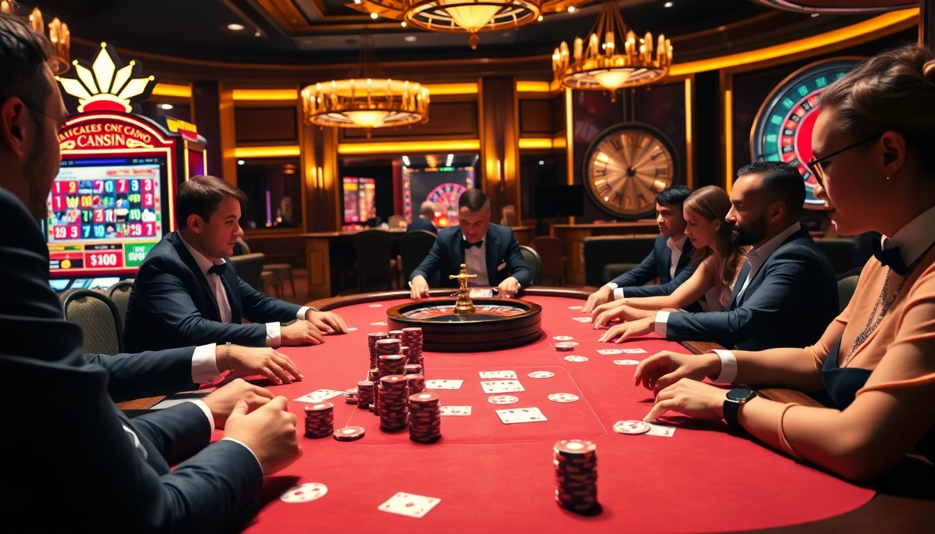 Experience high-stakes excitement with EV88 tại at a glamorous poker table featuring vibrant casino elements.