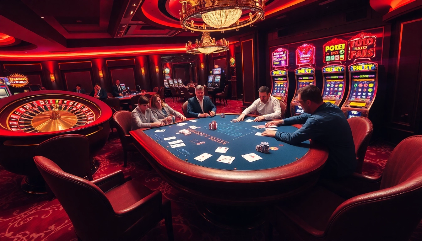 Intense poker players showcasing skills while enjoying the fabet.br.com gambling experience.