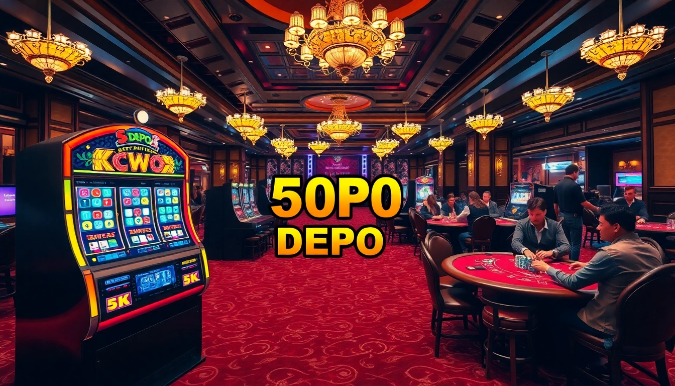 Experience the excitement of slot depo 5k at a luxurious casino with vibrant games and elegant decor.