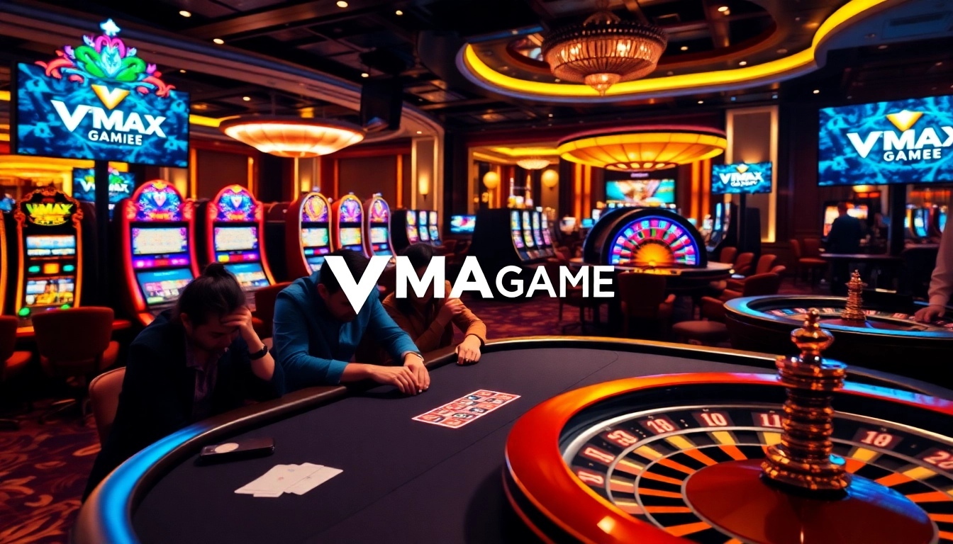 Experience thrilling gameplay at VMAX Game's luxurious casino with exciting tables and vibrant slots.