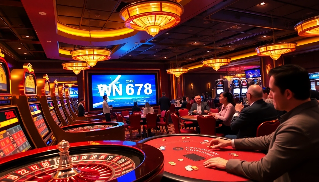 Experience the excitement of WN678 at a vibrant casino, featuring thrilling games and glamorous players.