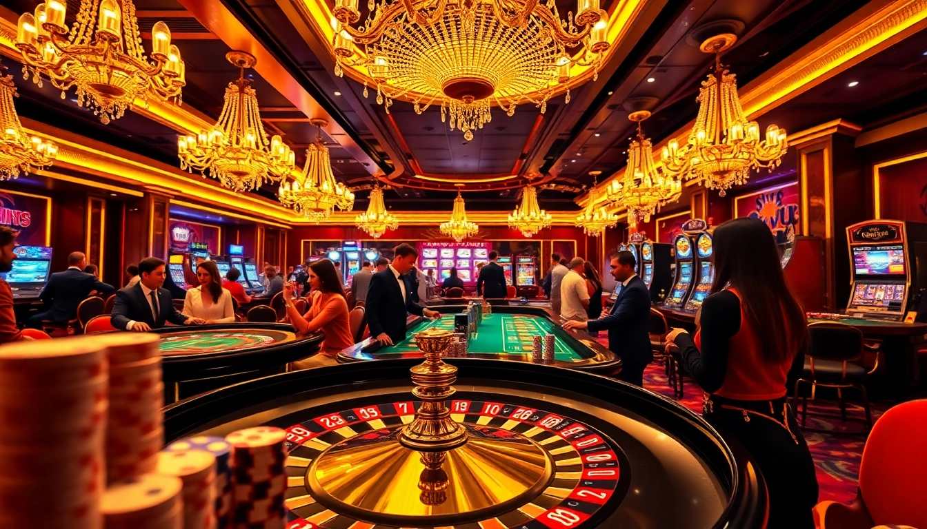 Experience the excitement of nova88 at a luxurious casino filled with players and vibrant gaming.