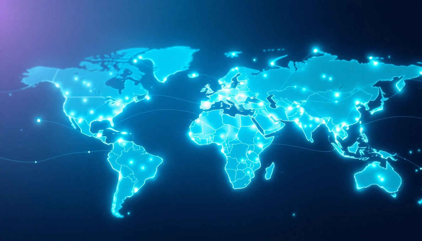 快连下载 visual representation of global network connectivity and security.