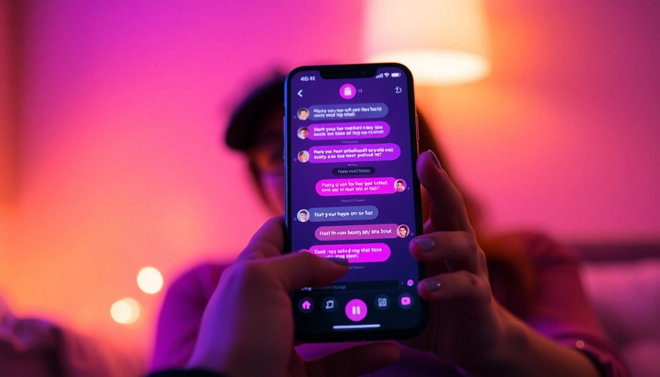 Engaging ai sex chat interface on a smartphone, showcasing intimate conversation.