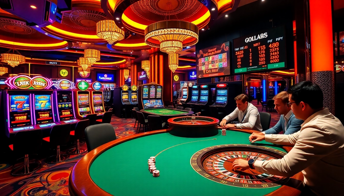 SODO casino scene showcasing vibrant gaming with poker tables and slot machines.