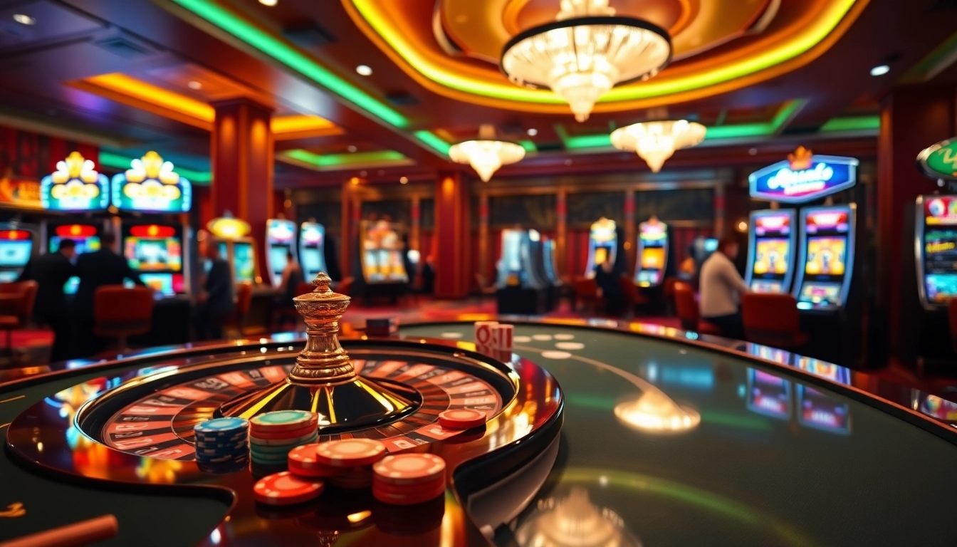 Experience the thrill of winning at k9k9 casino with vibrant slot machines and poker tables.
