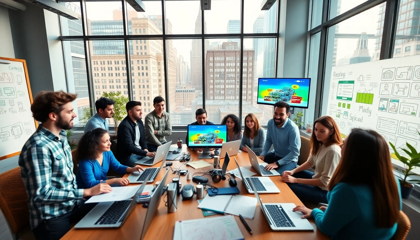 Engaging team collaborating on responsive web design NYC in a modern NYC office.